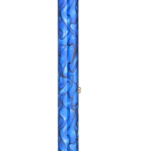 CANE OFFSET WITH STRAP- BLUE WAVES
