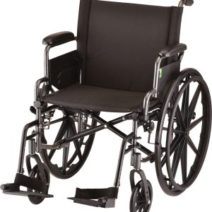 HAMMERTONE WHEELCHAIR- 20 INCH LIGHTWEIGHT WITH FLIP BACK DETACHABLE ARMS & SWINGAWAY FOOTREST